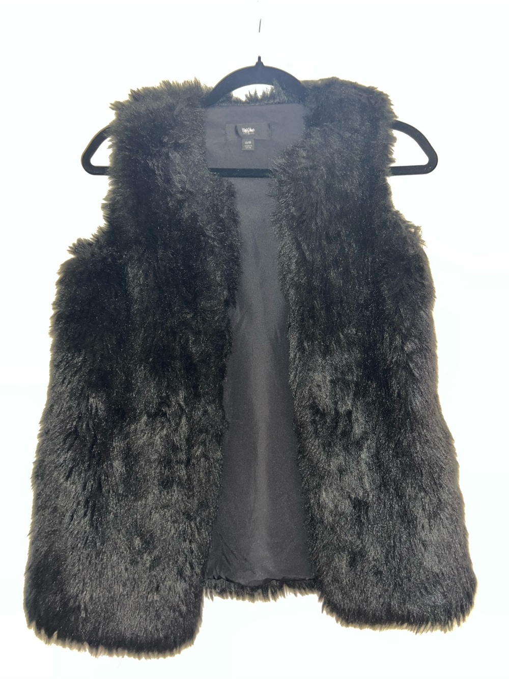 Mossimo Black Faux Fur Vest XS Y2K